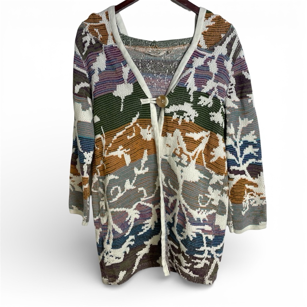 Soft Surroundings Loveland Hooded Multicolor Sweater Coat Size PS